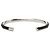 Autre Marque Dior Silver Brass and Leather Open Cuff Bangle Silvery - view 3