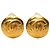 Chanel Gold CC vergoldete runde Clip-On-Ohrringe Golden