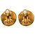 Chanel Gold CC vergoldete runde Clip-On-Ohrringe Golden - Ansicht 2