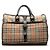 Borsa da viaggio Burberry Beige Haymarket Check Canvas