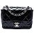 Chanel Black Mini Square Classic Patent Single Flap Negro