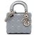 Autre Marque Dior Gray Mini Lambskin Cannage Lady Dior Marrone