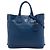 Sac cabas convertible ouvert Prada Blue Vitello Daino avec fermeture éclair latérale Bleu Bleu foncé
