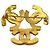 Spilla Triple CC Chanel Gold Placcata in Oro D'oro - vista 2