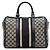 Gucci Joy Boston Bag Medium aus beigem GG Canvas mit Web-Streifen