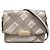 Borsa a tracolla Burberry Langley in pelle grana Check con stampa dorata D'oro