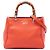 Borsa Gucci Mini Bamboo Shopper in pelle di vitello arancione