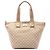 Tote Gucci in tela GG beige con banda Web