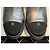 Chanel Silver Metallic Leather Wedge Ankle Boots Black Silver hardware - view 3