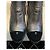 Chanel Silver Metallic Leather Wedge Ankle Boots Black Silver hardware - view 7