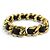 VINTAGE CHANEL BRACELET BLACK INTERLACED CHAIN AND LEATHER T18.5 CM GOLD-TONE METAL BANGLE Golden - view 3