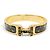 Hermès BRACCIALE HERMES CLIC H LES LEOPARDS SMALTO NERO DORATO 15.7CM EDIZIONE LIMITATA BANGLE