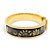 Hermès BRACCIALE HERMES CLIC H LES LEOPARDS SMALTO NERO DORATO 15.7CM EDIZIONE LIMITATA BANGLE - vista 4