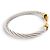 VINTAGE BRACELET FRED FORCE 10 COEURS T20 IN ORO GIALLO 18K & CABLE D'ACCIAIO BANGLE - vista 4