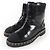 Botas curtas de couro CHANEL COCO Mark Boa Preto