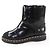 Botas curtas de couro CHANEL COCO Mark Boa Preto - vista 5