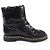 Botas curtas de couro CHANEL COCO Mark Boa Preto - vista 6