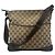 Gucci GG Canvas Leather Schultertasche Braun Beige