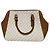 Borsa Tote 2 vie Michael Kors Charlotte Marrone Bianco - vista 3