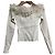 Autre Marque Snidel Off-Shoulder Fake Fur Docking Strickpullover Weiß