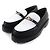 Hermès 37.5 Leather Loafers Black White