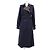 Fendi FF Zuccha Monogram Wool Silk Coat Brown Blue Navy blue