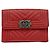 Cartera Boy Chanel trifold de piel de cordero CHANEL Roja