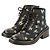 Chanel 22B kurze Stiefel aus Canvas und Lammfell Schwarz