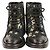 Chanel 22B kurze Stiefel aus Canvas und Lammfell Schwarz - Ansicht 2