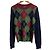 Camisola de cashmere com padrão Argyle Chanel Vermelho Verde Azul marinho