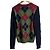 Camisola de cashmere com padrão Argyle Chanel Vermelho Verde Azul marinho - vista 4