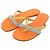 Hermès Leather Sandals 36 Orange Yellow Light blue