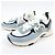 Sneakers Chanel in maglia e vitello scamosciato Bianco Blu - vista 3