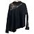 Autre Marque eimy istoire Strickpullover mit Spitzenstickerei Schwarz