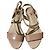 Autre Marque Sandales plates DIANA en cuir embossé python Rose Beige - vue 2