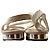 Autre Marque Sandales plates DIANA en cuir embossé python Rose Beige - vue 4