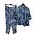 Autre Marque Poupette St Barth Set Kimono e Pantaloni Stampa Floreale Blu Bianco Verde