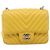 CHANEL V Stitch Schultertasche mit Kette aus Lammleder Gelb Silber CC Auth 206310SAM - Ansicht 13