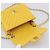 CHANEL V Stitch Schultertasche mit Kette aus Lammleder Gelb Silber CC Auth 206310SAM - Ansicht 19