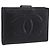 Carteira Compacta CHANEL COCO Mark em Couro Caviar Preta e Dourada CC Auth 206090V Preto Dourado