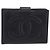 Carteira Compacta CHANEL COCO Mark em Couro Caviar Preta e Dourada CC Auth 206090V Preto Dourado - vista 13
