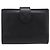 Carteira Compacta CHANEL COCO Mark em Couro Caviar Preta e Dourada CC Auth 206090V Preto Dourado - vista 2