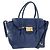 Bolsa de mão PRADA Ready lock em couro Taurillon Clemence 2way Azul Auth am12570V Dourado