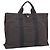 Hermès HERMES Her Line Tote MM Tote Bag Canvas Gray Silver Auth bs37333 Castaño Plata
