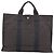 Hermès HERMES Her Line Tote MM Tote Bag Canvas Gray Silver Auth bs37333 Castaño Plata - vista 13