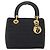 Bolsa de mão Christian Dior Lady Dior Canage Canvas Black Gold Auth ep16219 Preto Dourado - vista 13
