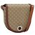 Céline Bolso de hombro CELINE Macadam Circle Logo PVC Beige Tono Dorado Auth ki6890