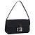 Borsa a tracolla FENDI Mamma Baguette in jersey di cotone Nero Argento Auth 204836