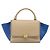Céline CELINE Trapeze Small Hand Bag Leather 2way Beige Blue Auth bs37085A Azul - vista 13