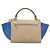 Céline CELINE Trapeze Small Hand Bag Leather 2way Beige Blue Auth bs37085A Azul - vista 2